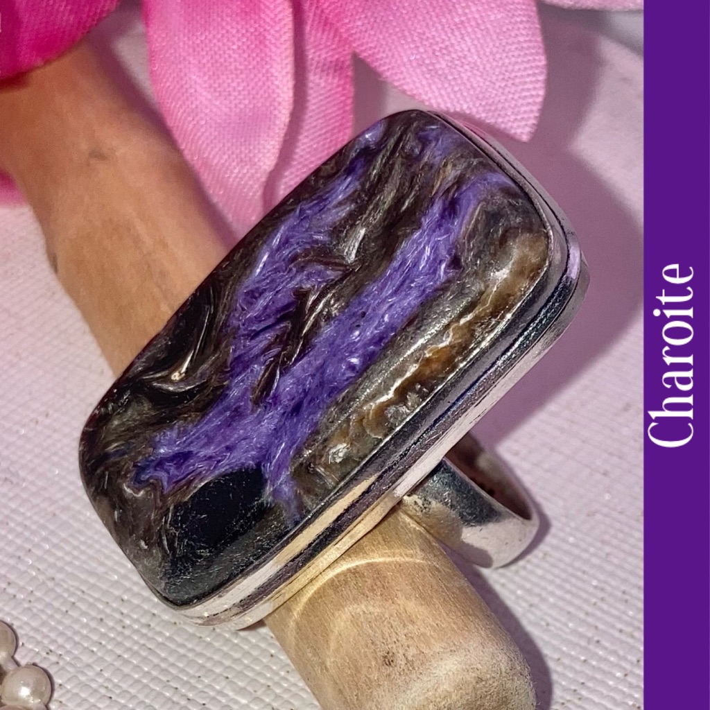 Charoite Gemstone Handmade Ring 40$